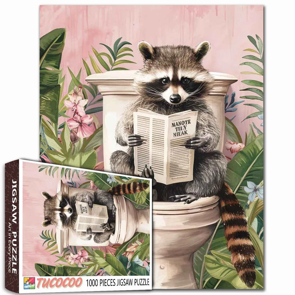 tucocoo-raccoon-on-toilet-puzzle-1000-teile-waschb-r image 1