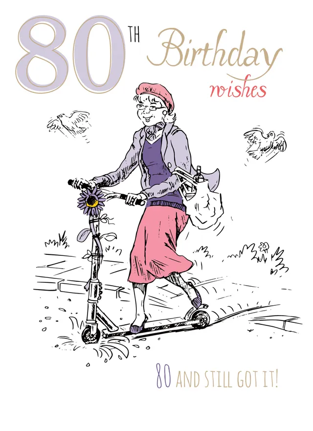 otter-house-age-to-celebrate-80-geburtstagskarte-roller image 1