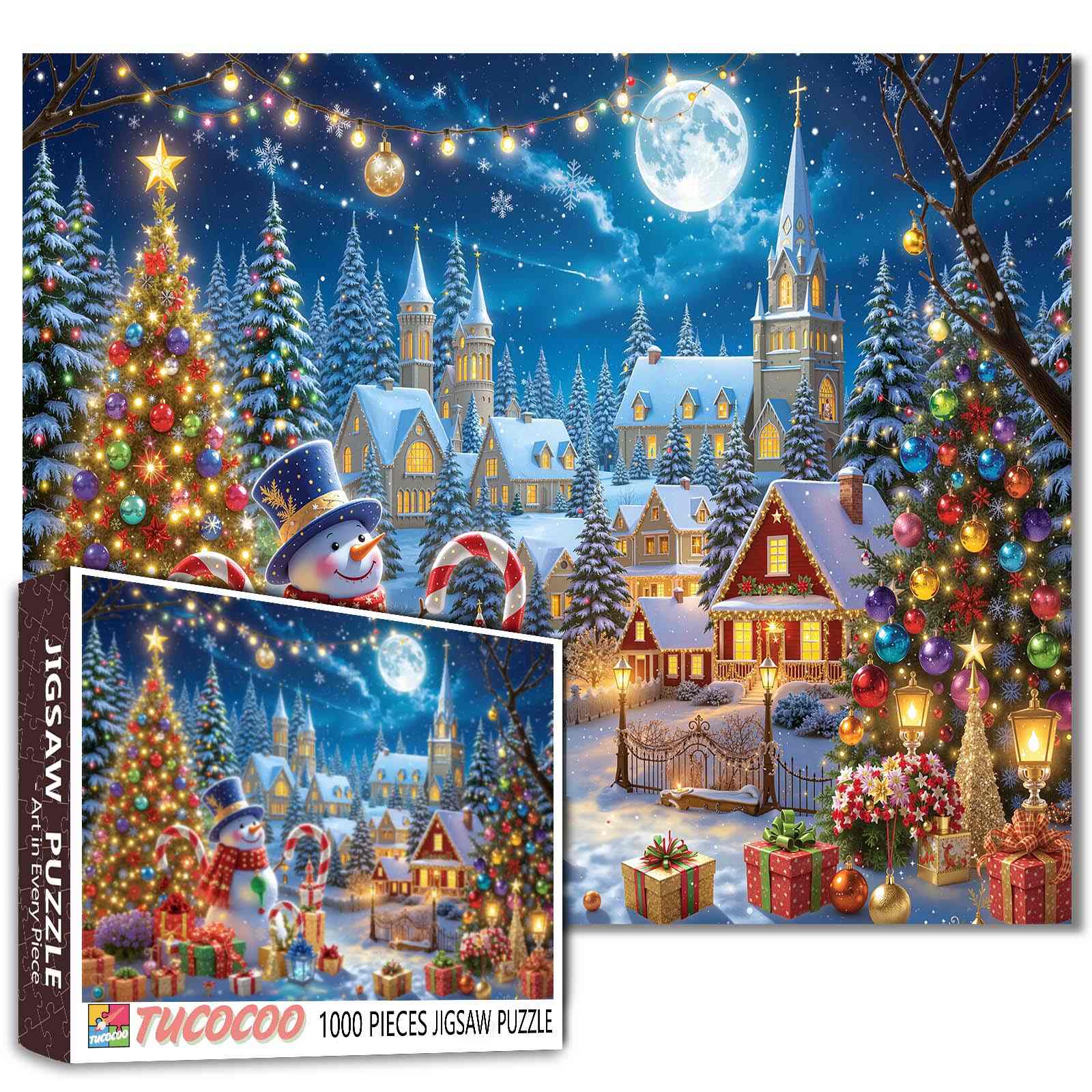 tucocoo-christmas-village-moonlight-puzzle-1000-teile-dorf image 1