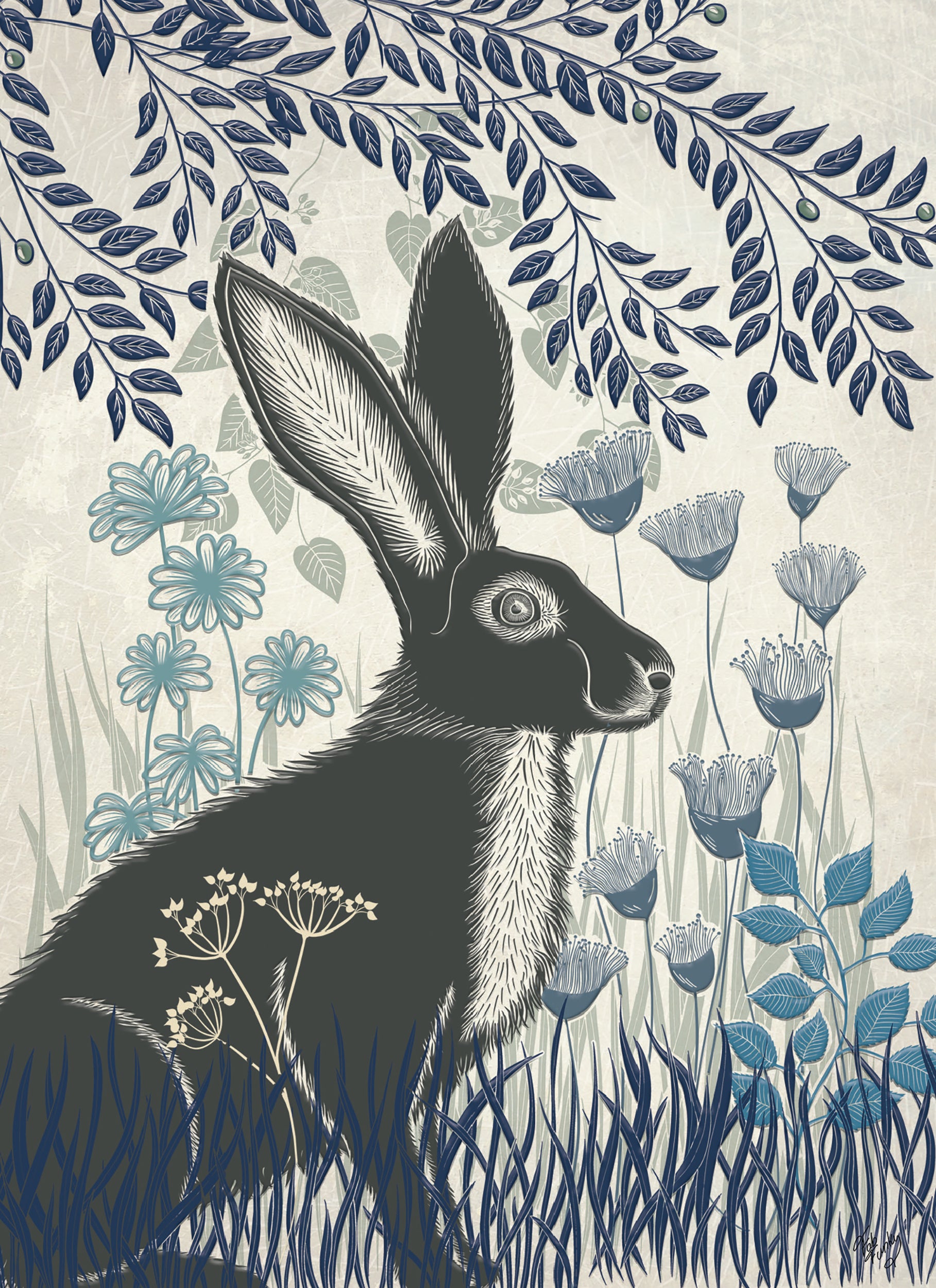 otter-house-fab-funky-country-lane-hase-gru-karte-blanko image 1