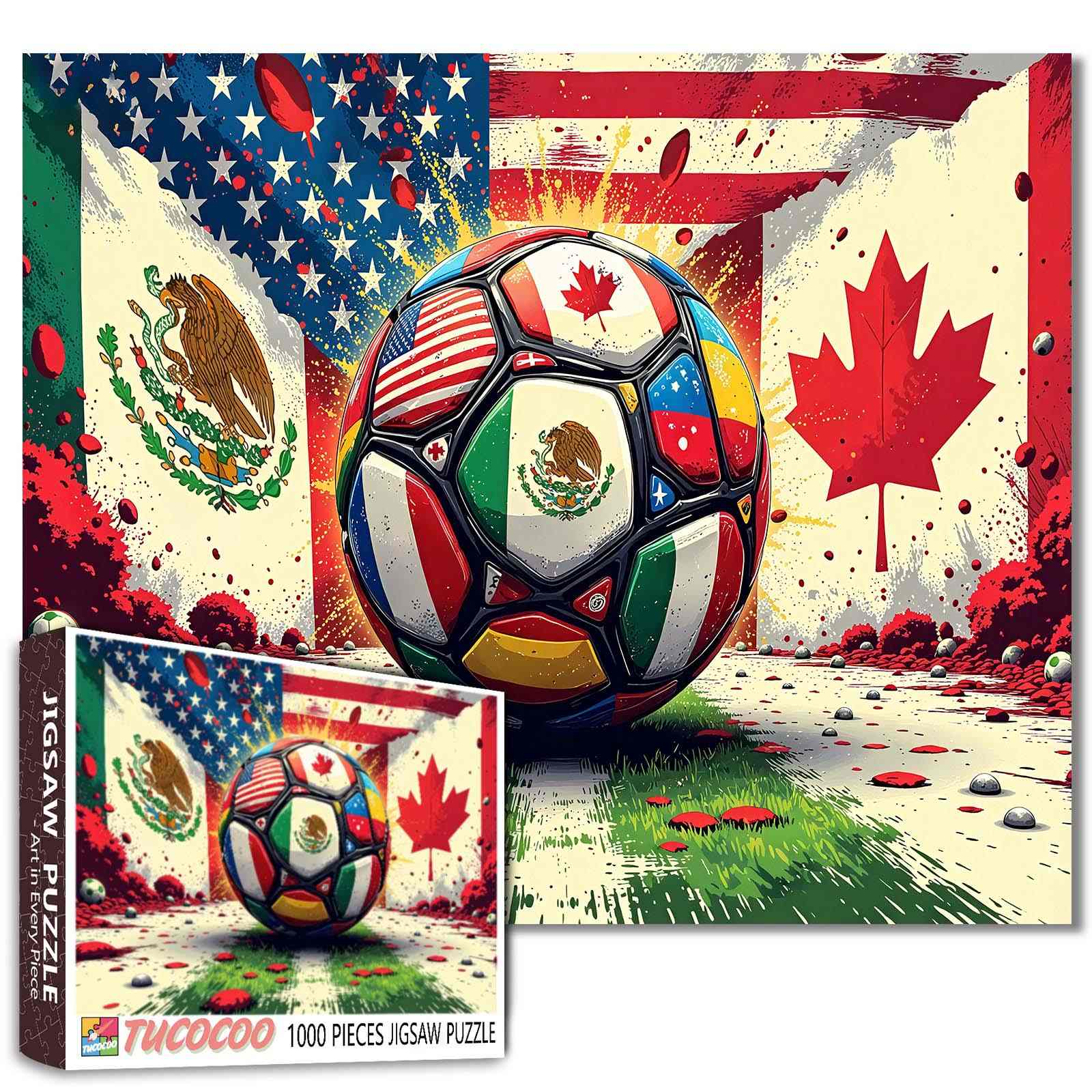 tucocoo-jigsaw-puzzles-global-soccer-flags-fusion-puzzle-1000-teile-sport image 1