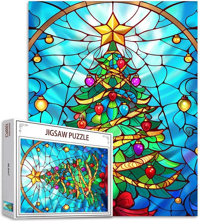 tucocoo-christmas-tree-glass-puzzle-1000-teile-weihnacht image 1