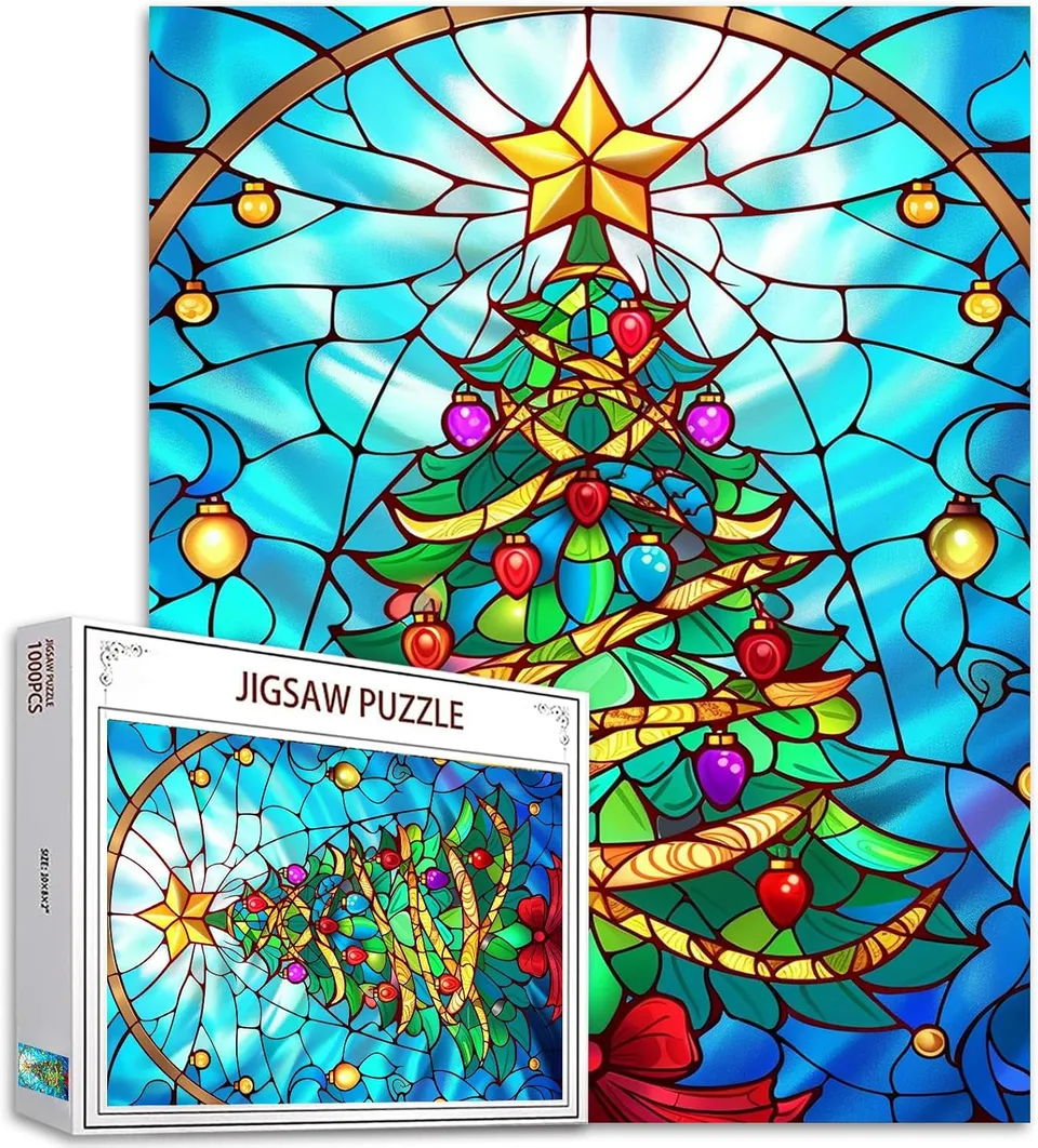 tucocoo-christmas-tree-glass-puzzle-1000-teile-weihnacht image 1