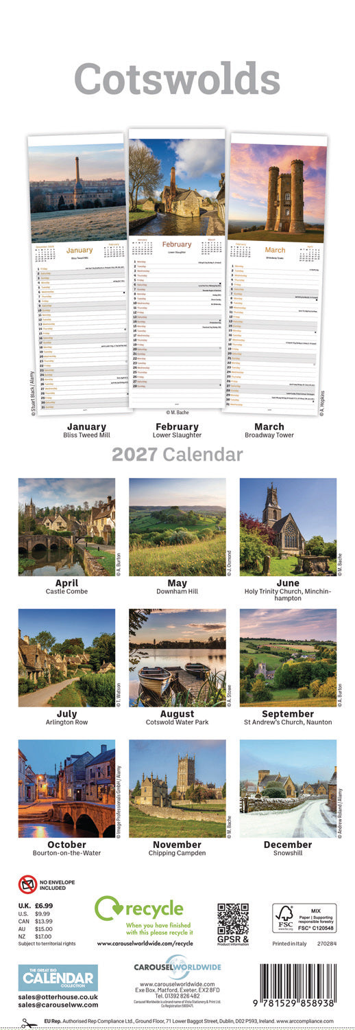 otter-house-cotswolds-slim-kalender-2027-england image 2