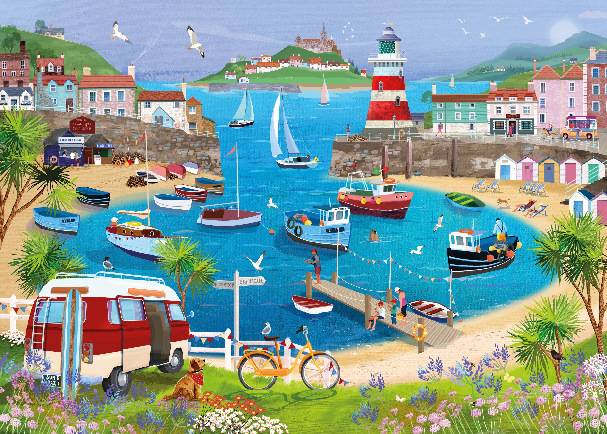 otter-house-harbour-lighthouse-puzzle-1000-teile-sommer image 1