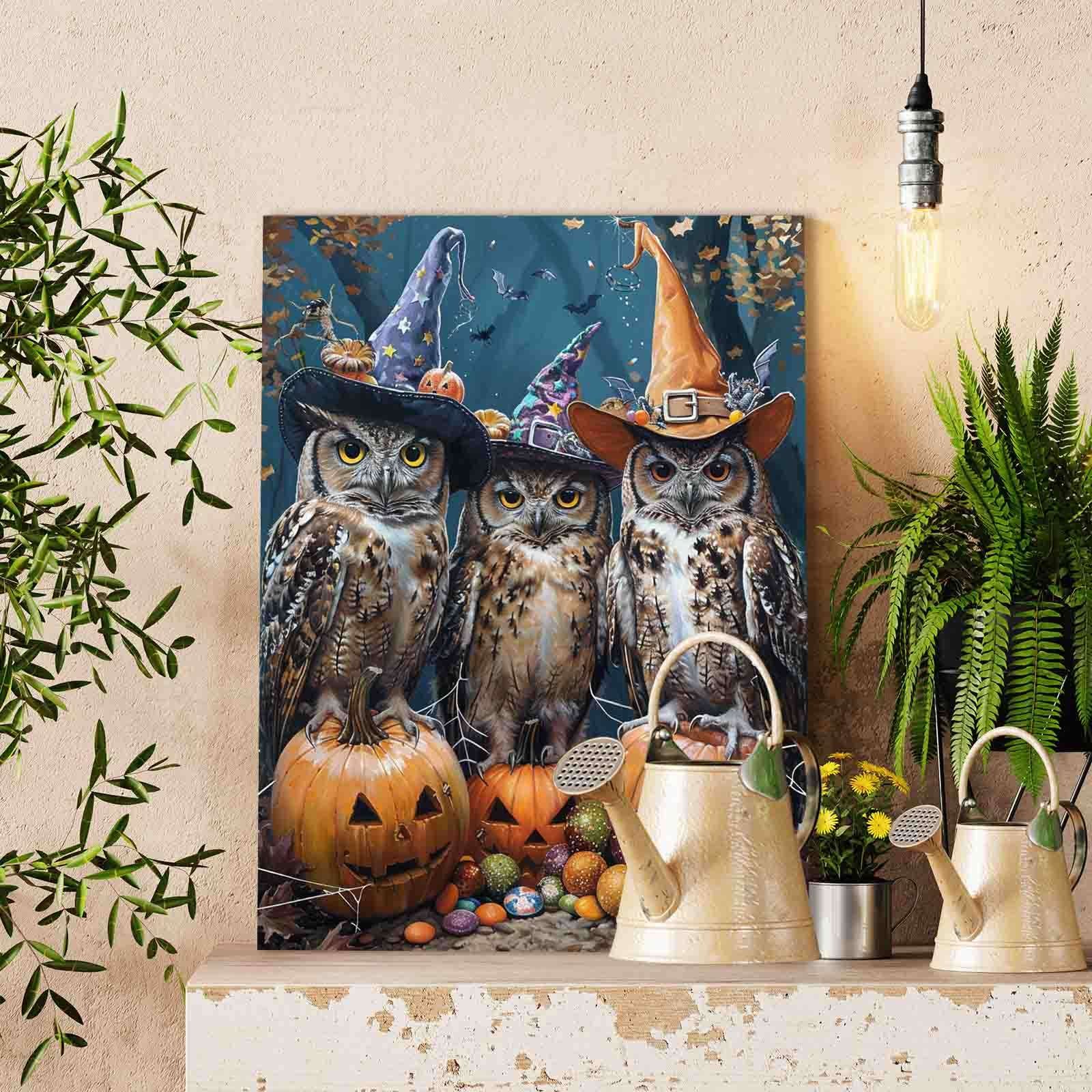 tucocoo-three-owls-halloween-malen-nach-zahlen-ohne-rahmen-eulen image 2