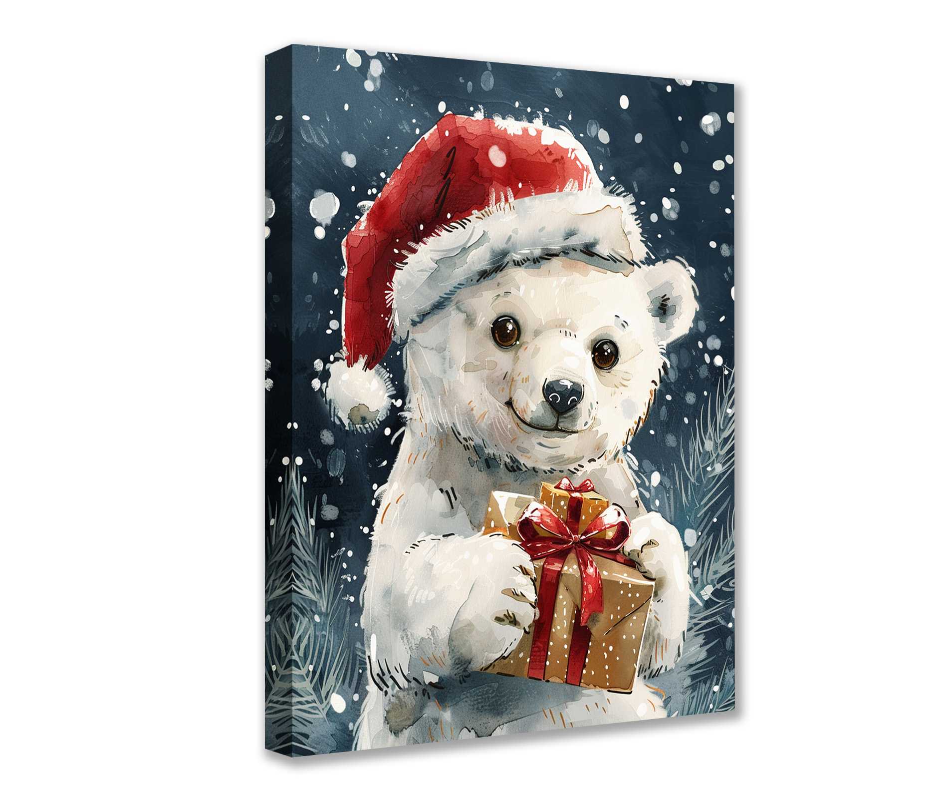 tucocoo-santa-polar-bear-leinwandbild-eisb-r-weihnachten-30x40 image 1