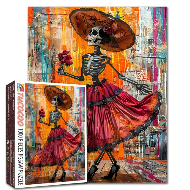 tucocoo-jigsaw-puzzles-dancing-skeleton-lady-puzzle-1000-teile image 1