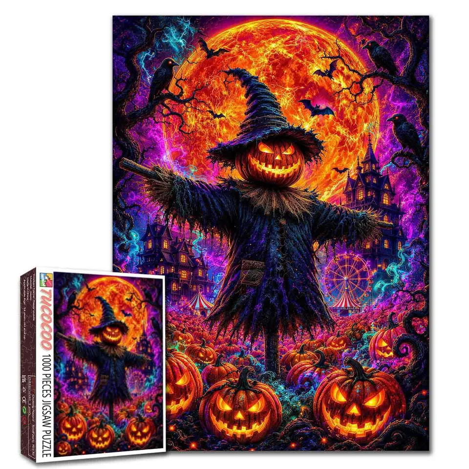 tucocoo-pumpkin-scarecrow-puzzle-1000-teile-halloween image 1