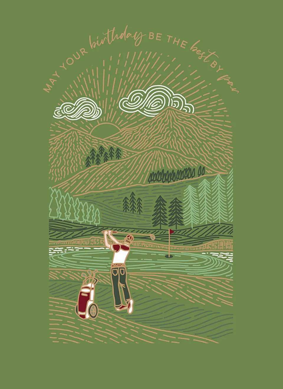 elliott-golfer-geburtstagskarte-golf-goldfolie image 1