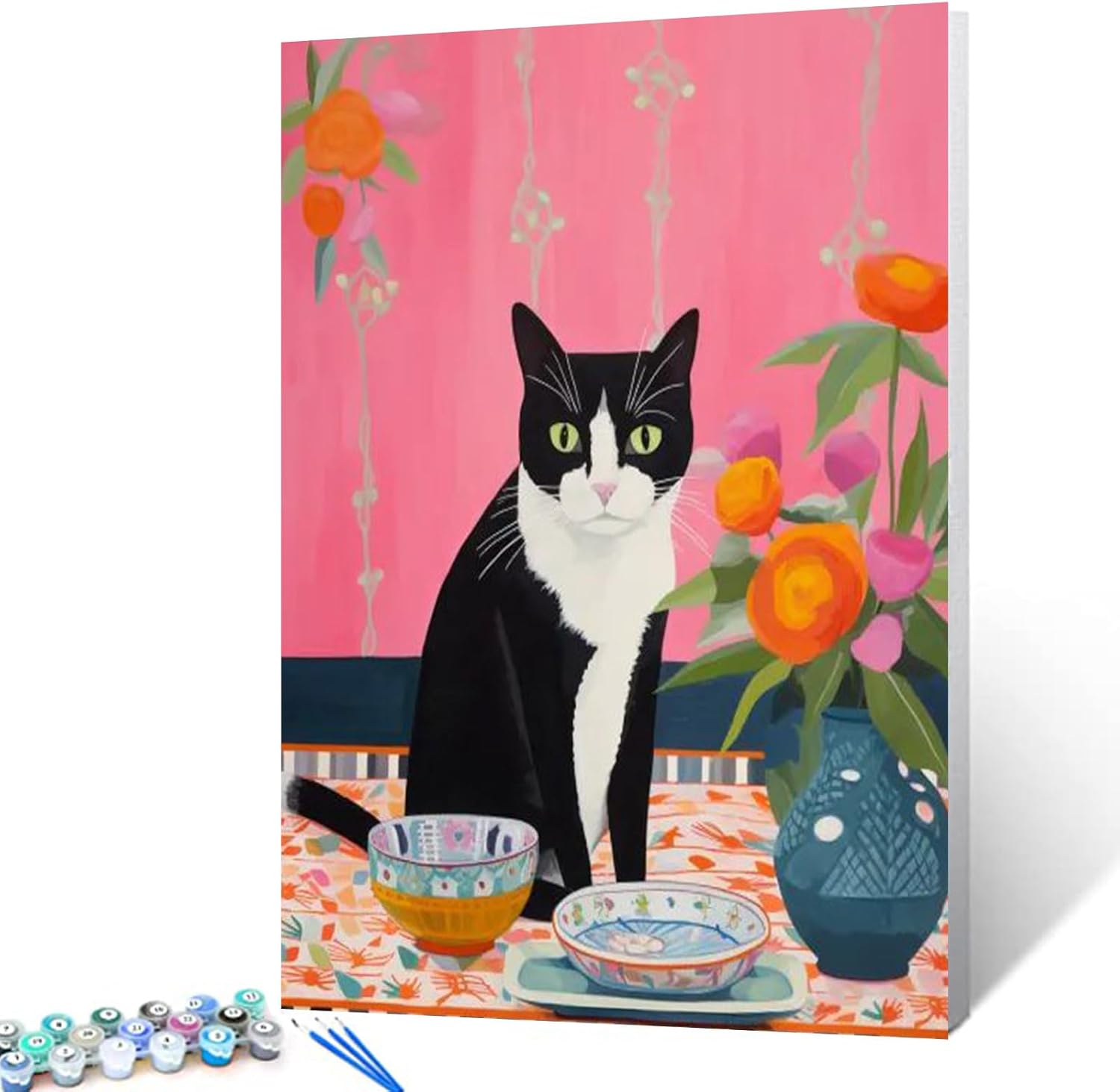 tucocoo-cute-black-white-cat-malen-nach-zahlen-ohne-rahmen image 1