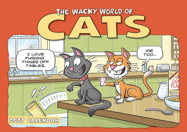 otter-house-wacky-world-of-cats-a4-kalender-2027-katzen-humor image 1