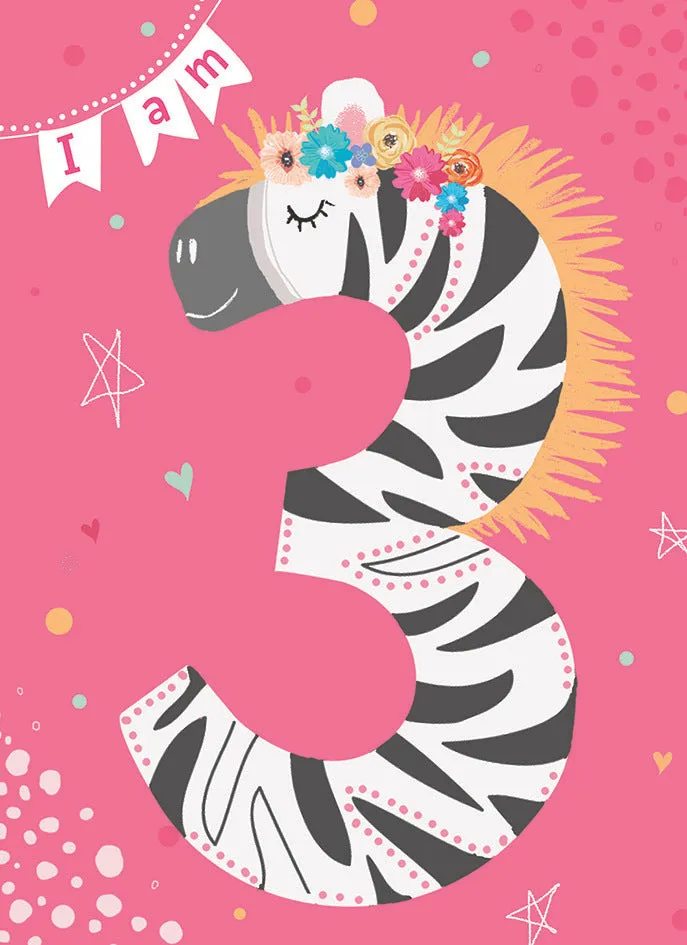 otter-house-rainbow-pops-geburtstagskarte-zebra-3-jahre image 1