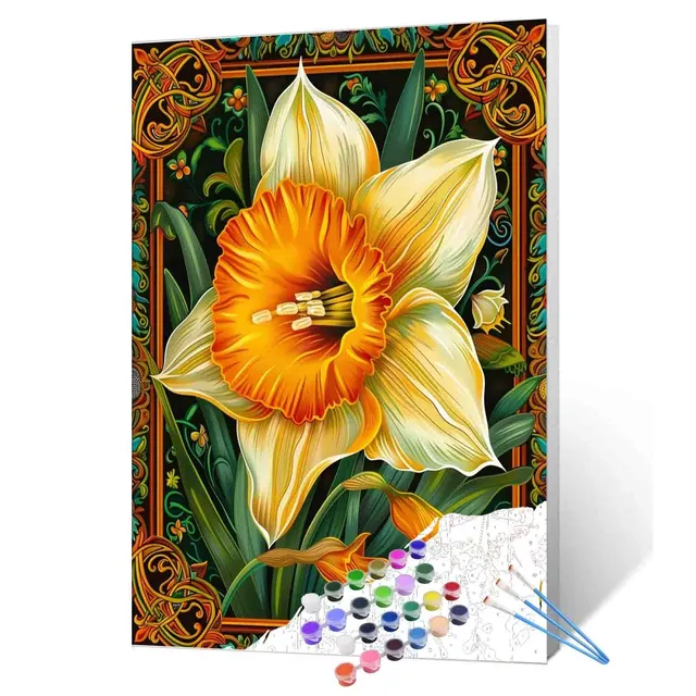 tucocoo-golden-daffodil-frame-malen-nach-zahlen-40x50-ohne-rahmen image 1
