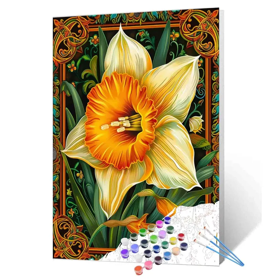 tucocoo-golden-daffodil-frame-malen-nach-zahlen-40x50-ohne-rahmen image 1
