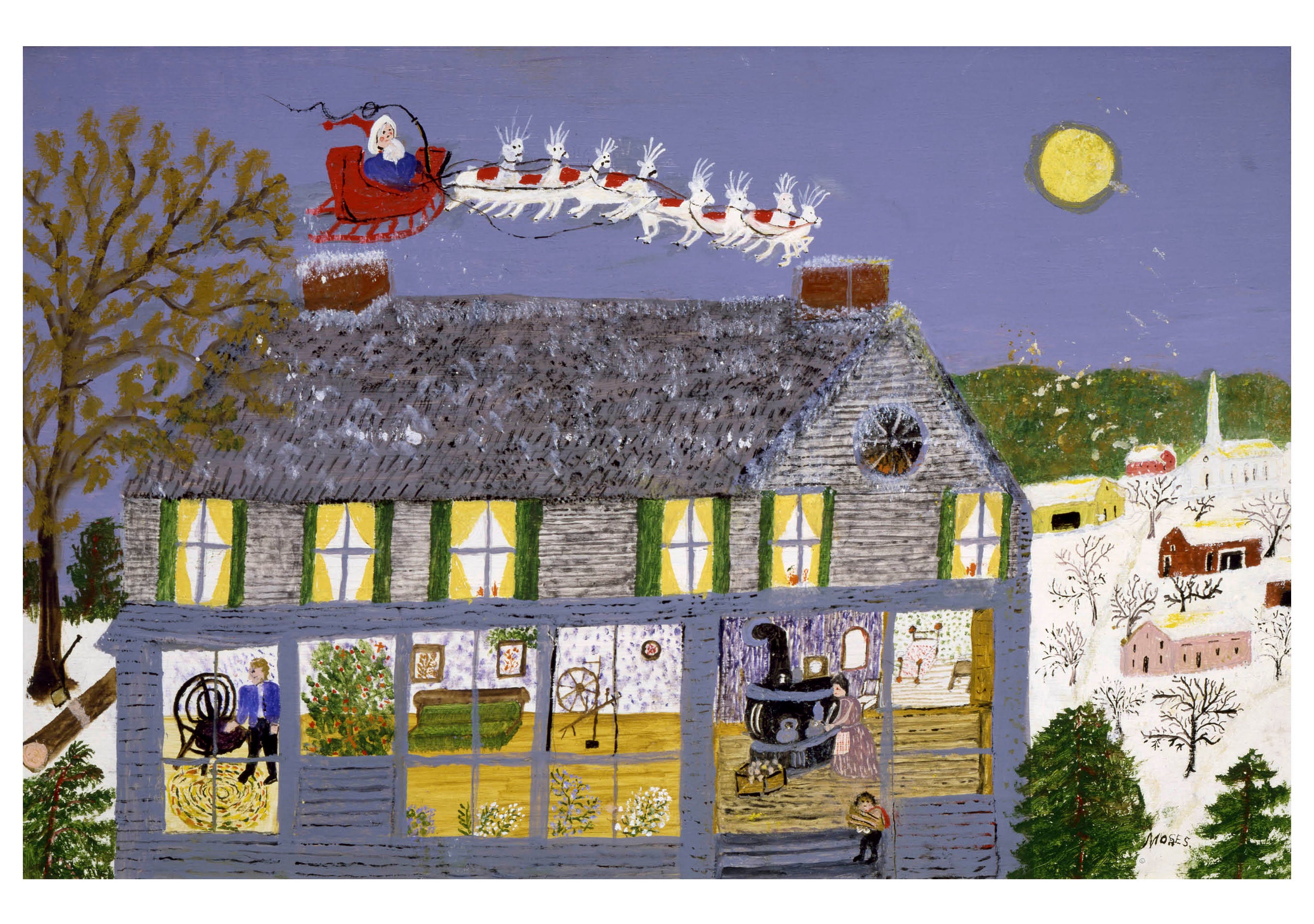 pomegranate-holiday-cards-grandma-moses-kartenset-weihnachten image 4