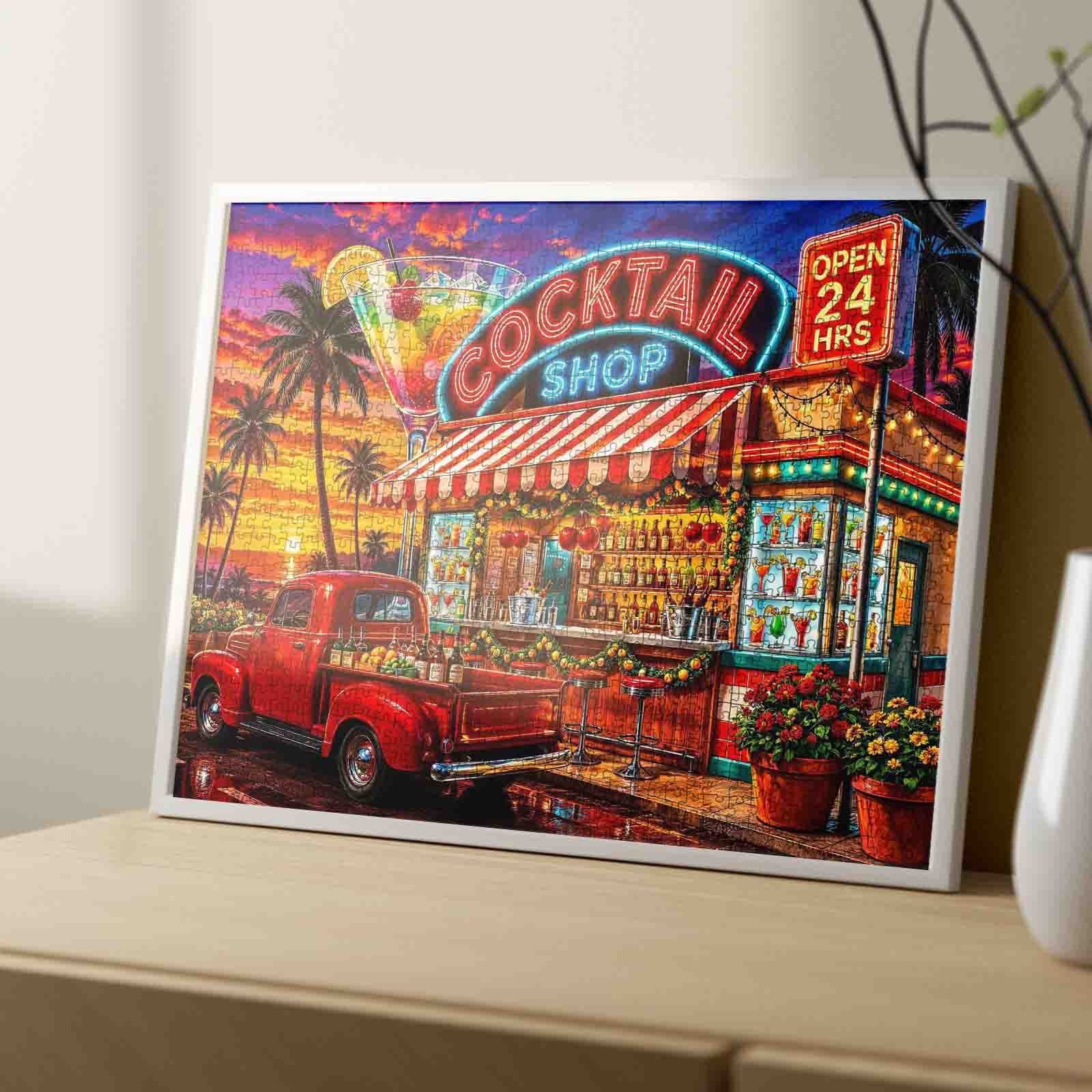 tucocoo-jigsaw-neon-cocktail-sunset-bar-puzzle-1000-teile-landschaft image 4