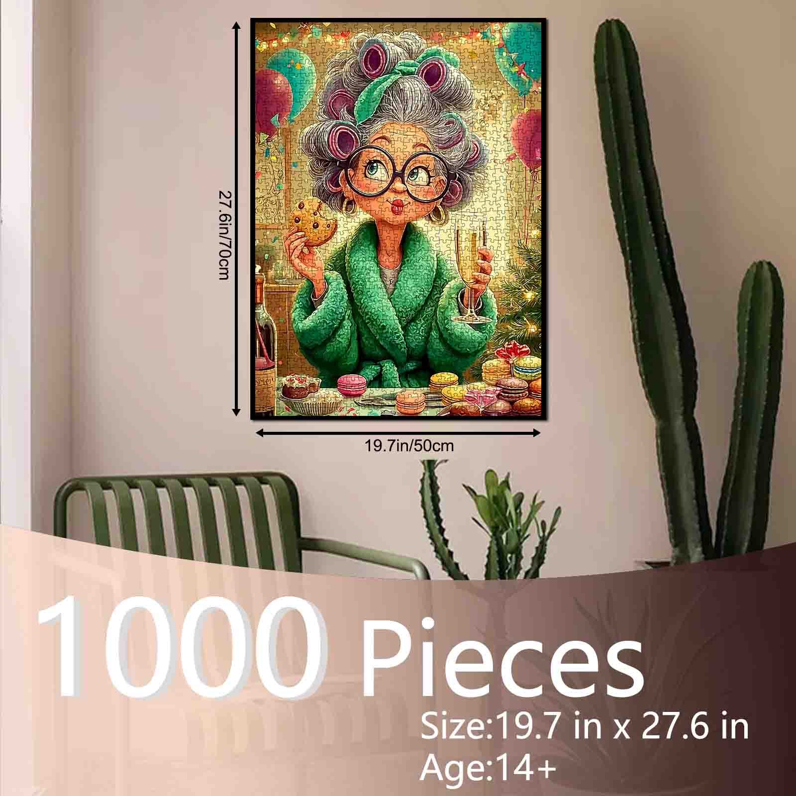 tucocoo-happy-grandma-drinking-champagne-puzzle-1000-teile image 5