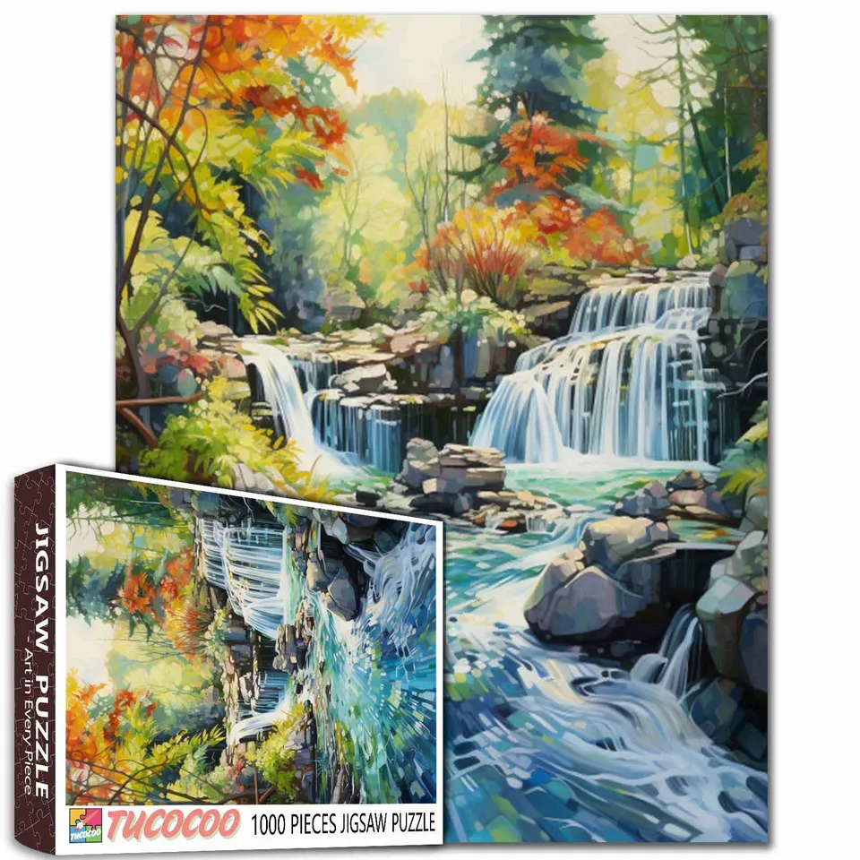 tucocoo-forest-cascade-puzzle-1000-teile-wald-bach image 1