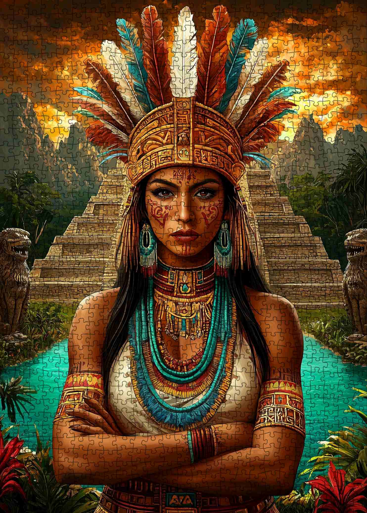 tucocoo-tribal-queen-temple-puzzle-1000-teile-k-nigin image 2
