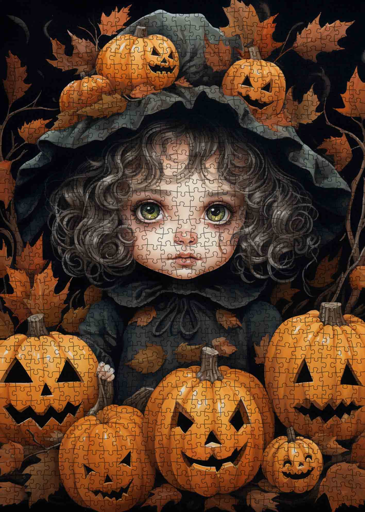 tucocoo-halloween-girl-with-pumpkins-puzzle-1000-teile image 2