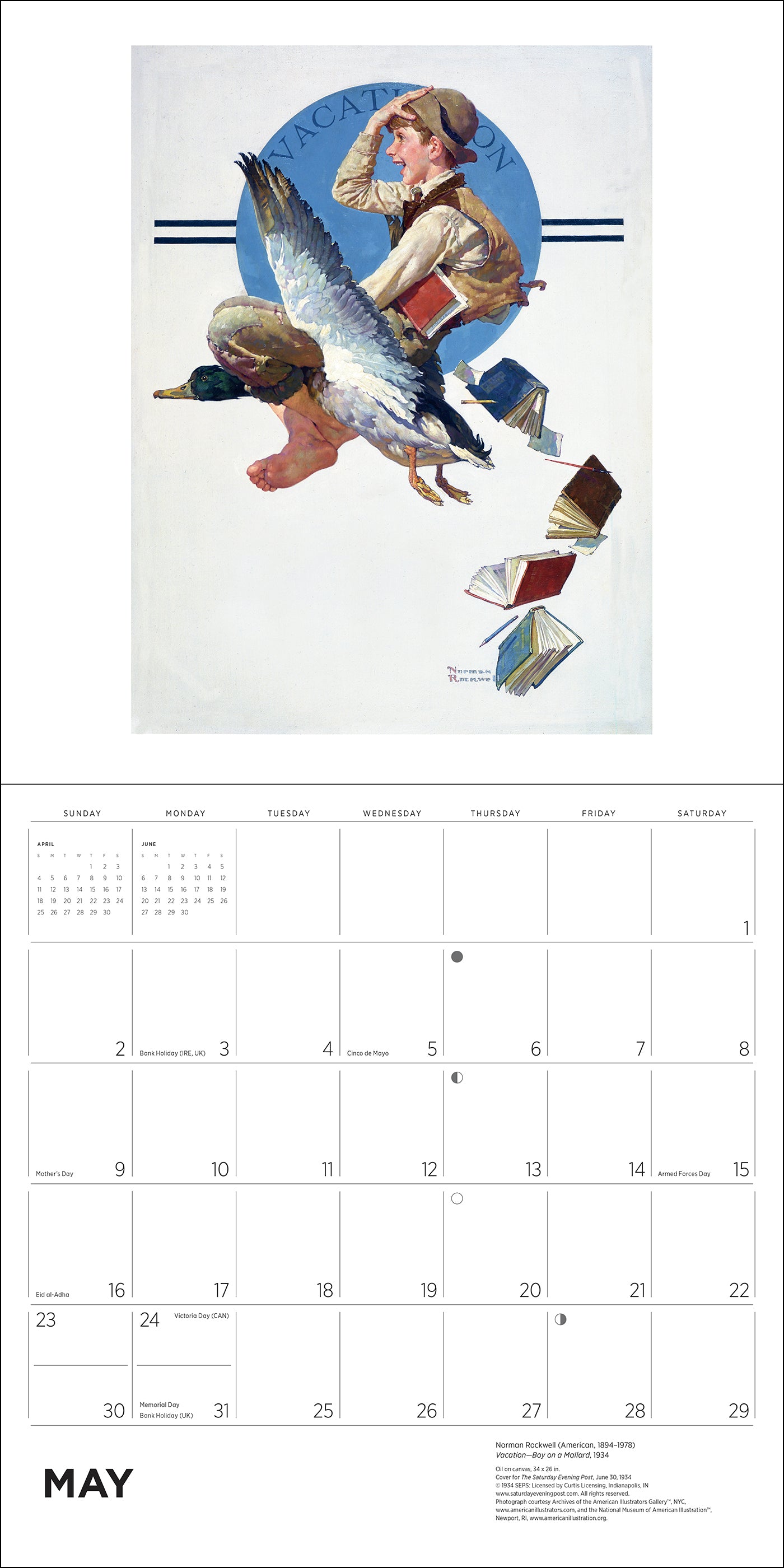 pomegranate-wall-calendar-norman-rockwell-wandkalender-2027-humor image 4