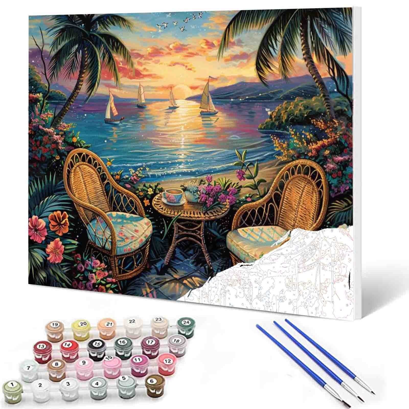 tucocoo-paint-by-numbers-tropical-sunset-lounge-malset-40x50 image 1