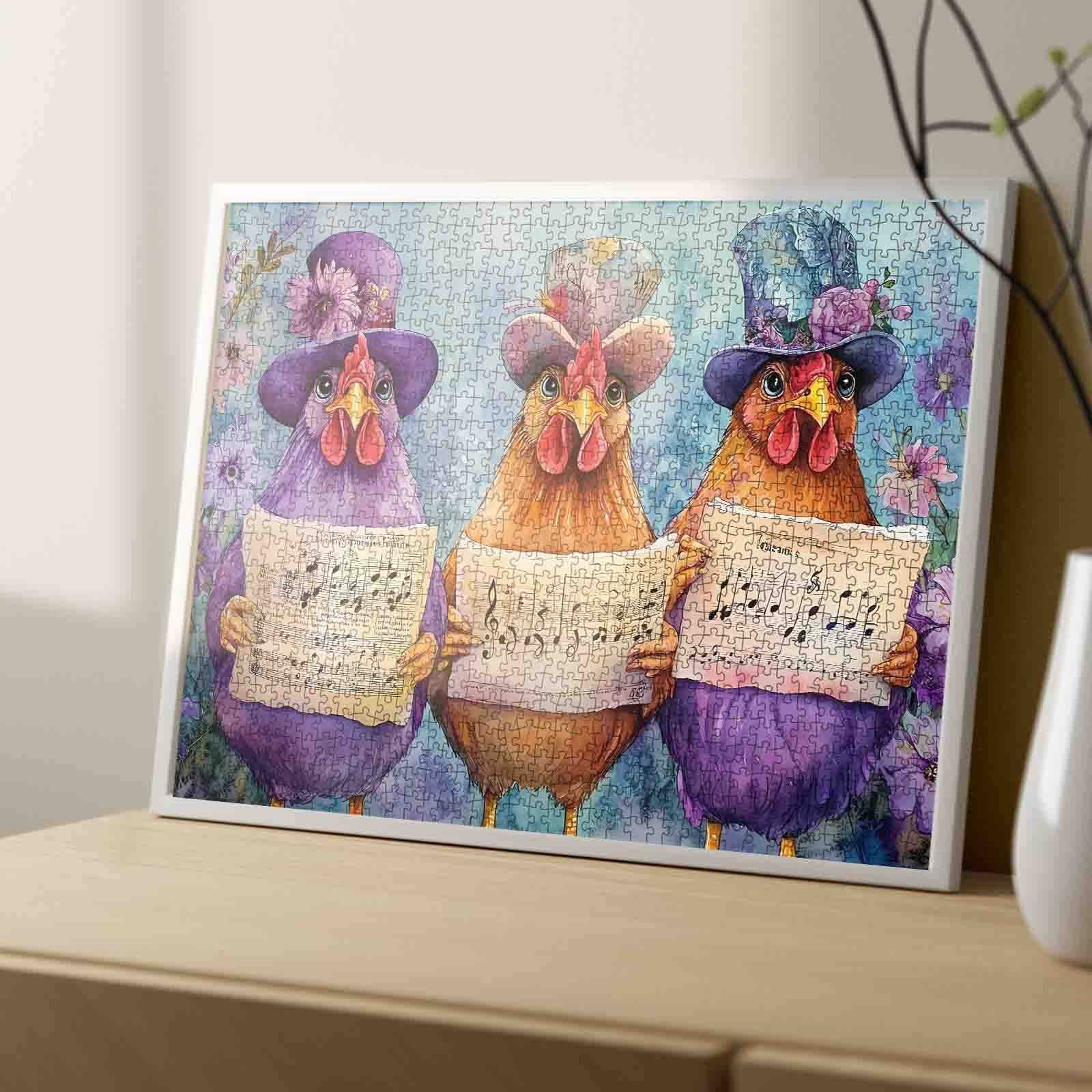 tucocoo-jigsaw-purple-chickens-puzzle-1000-teile-hut image 4
