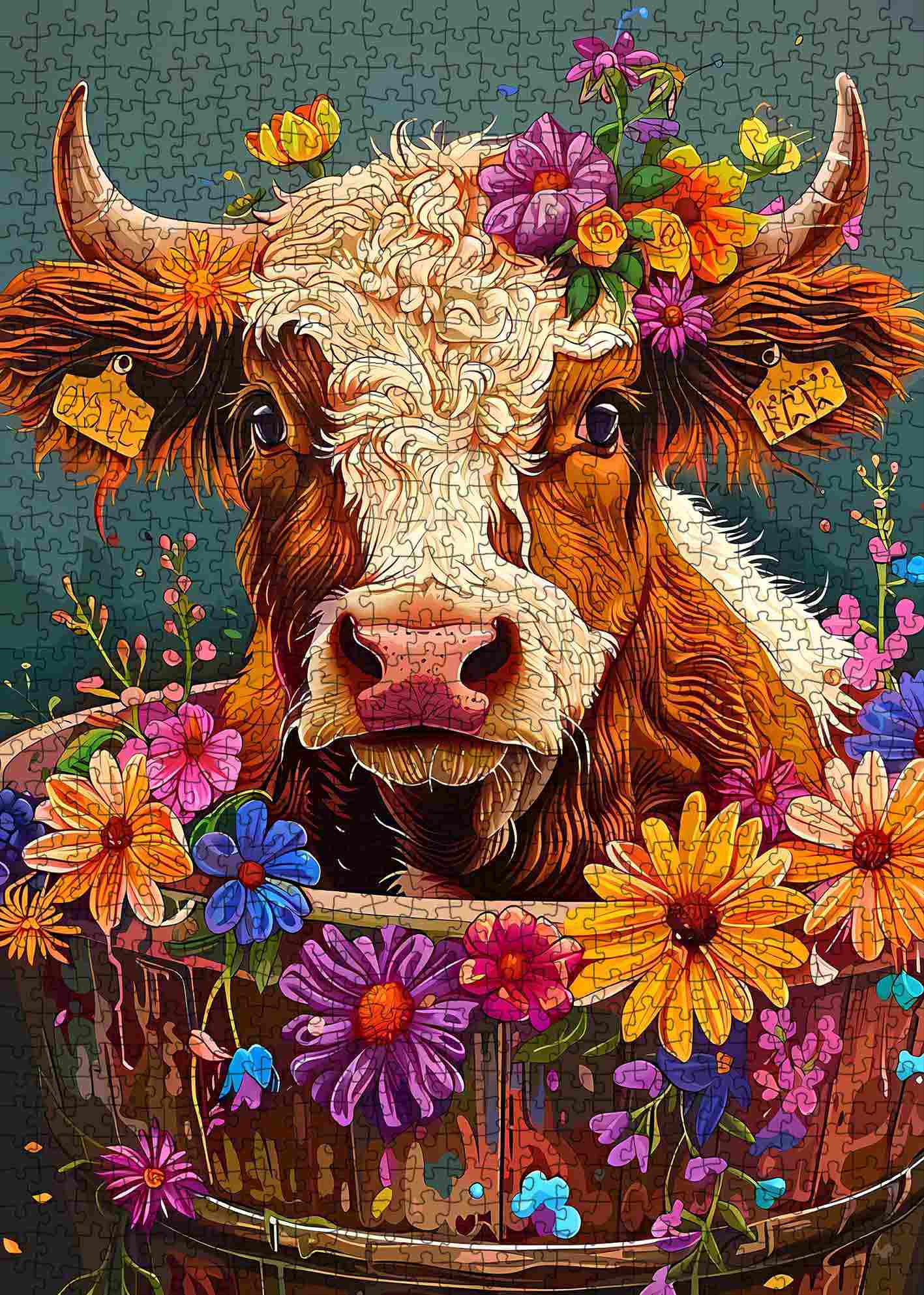 tucocoo-flower-cow-puzzle-1000-teile-blumenkrone image 2