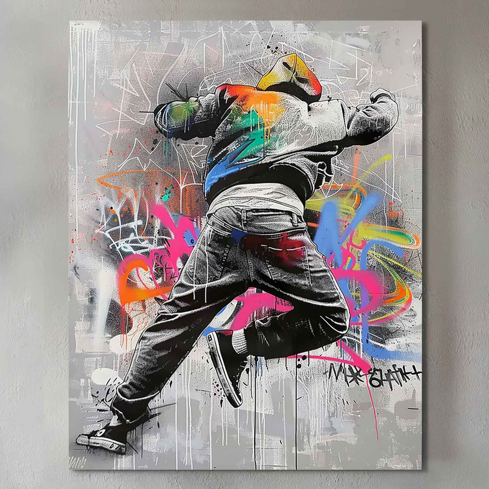 tucocoo-graffiti-street-dancer-leinwandbild-30x40cm-gerahmt image 2