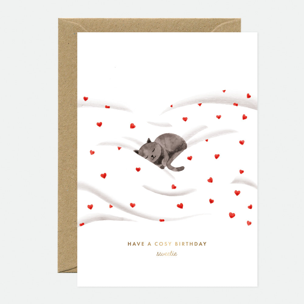 all-the-ways-to-say-cosy-cat-gru-karte-geburtstag-katze-a6-goldfolie image 1