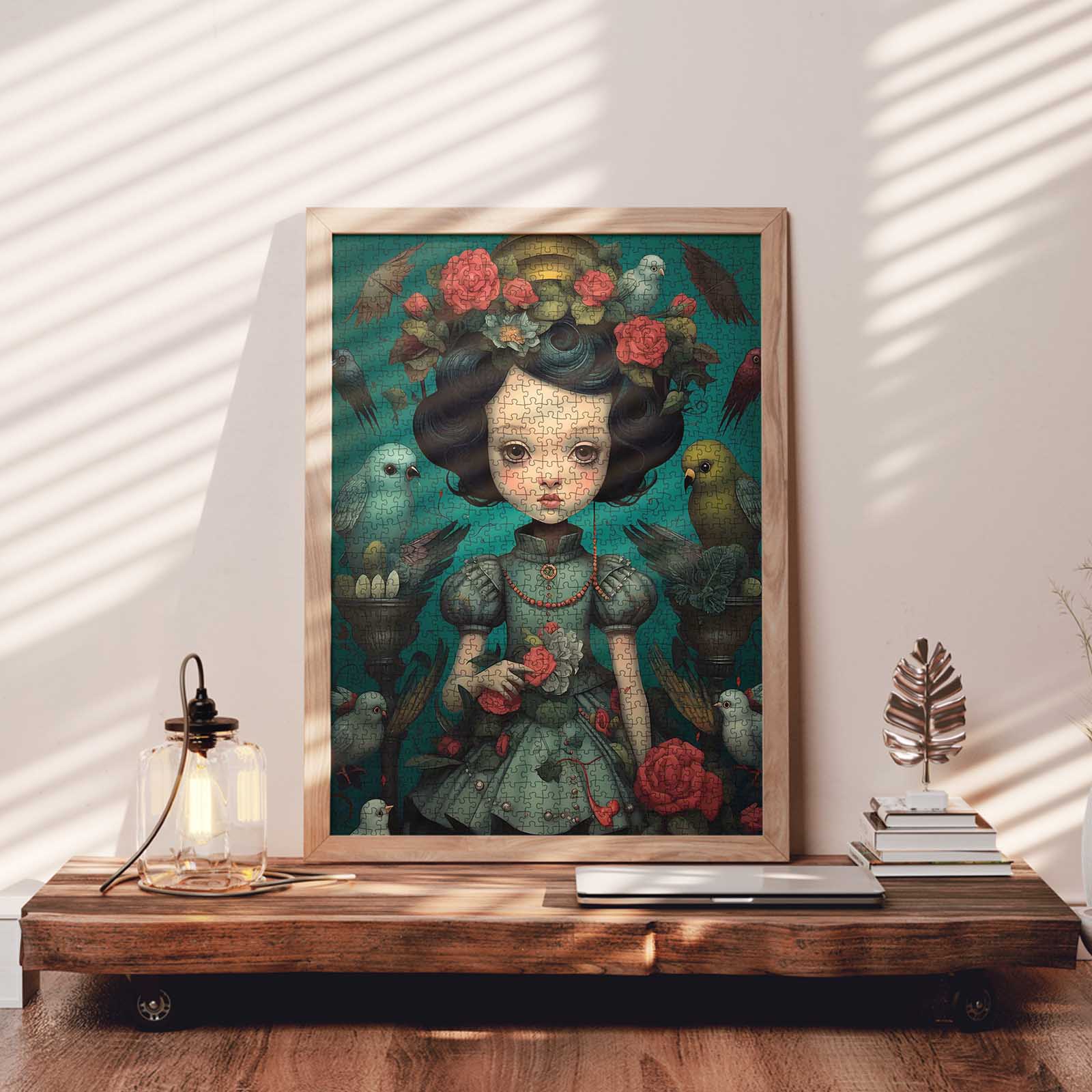tucocoo-floral-princess-with-birds-puzzle-1000-teile-rosen image 3