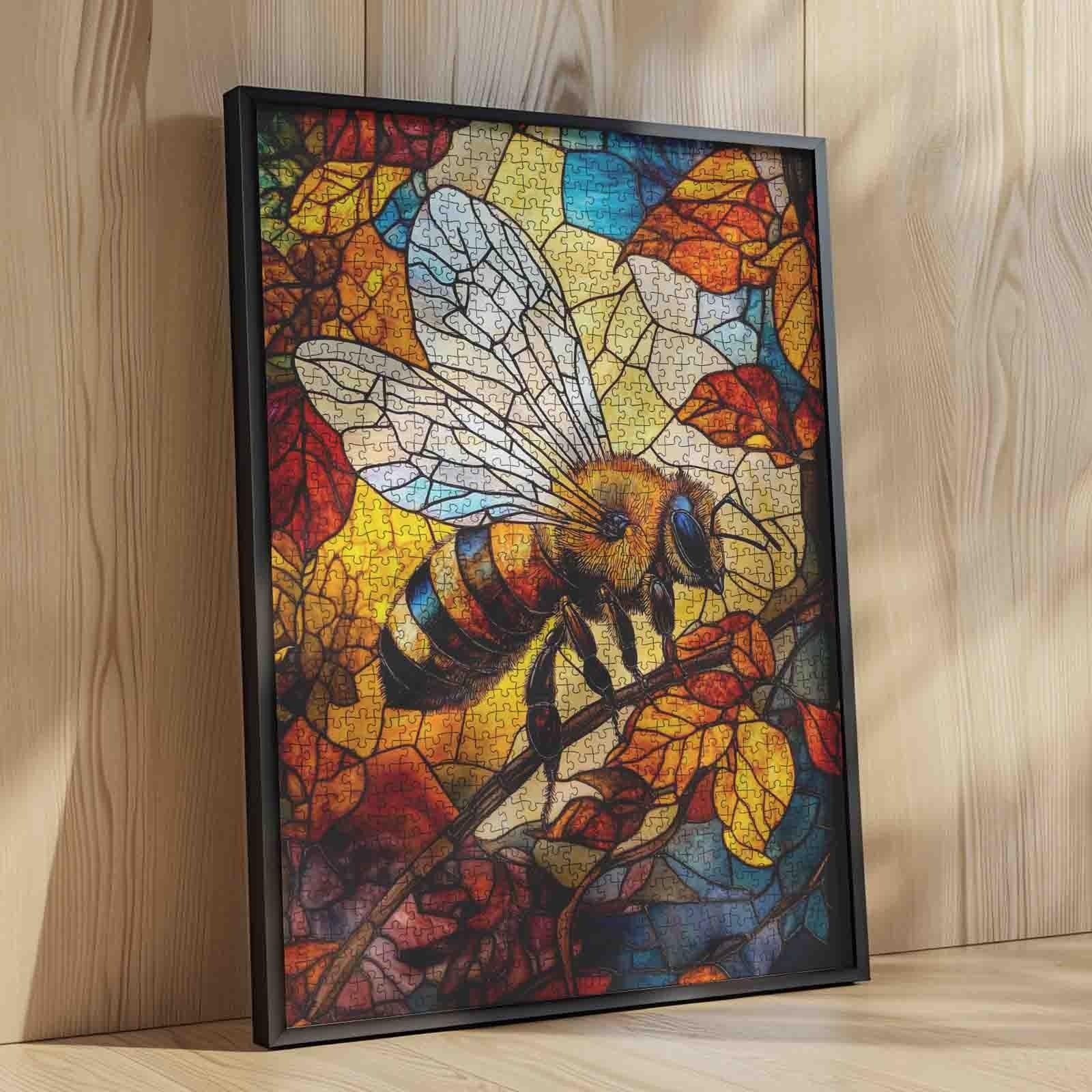 tucocoo-jigsaw-puzzles-stained-glass-bee-puzzle-1000-teile-biene image 4