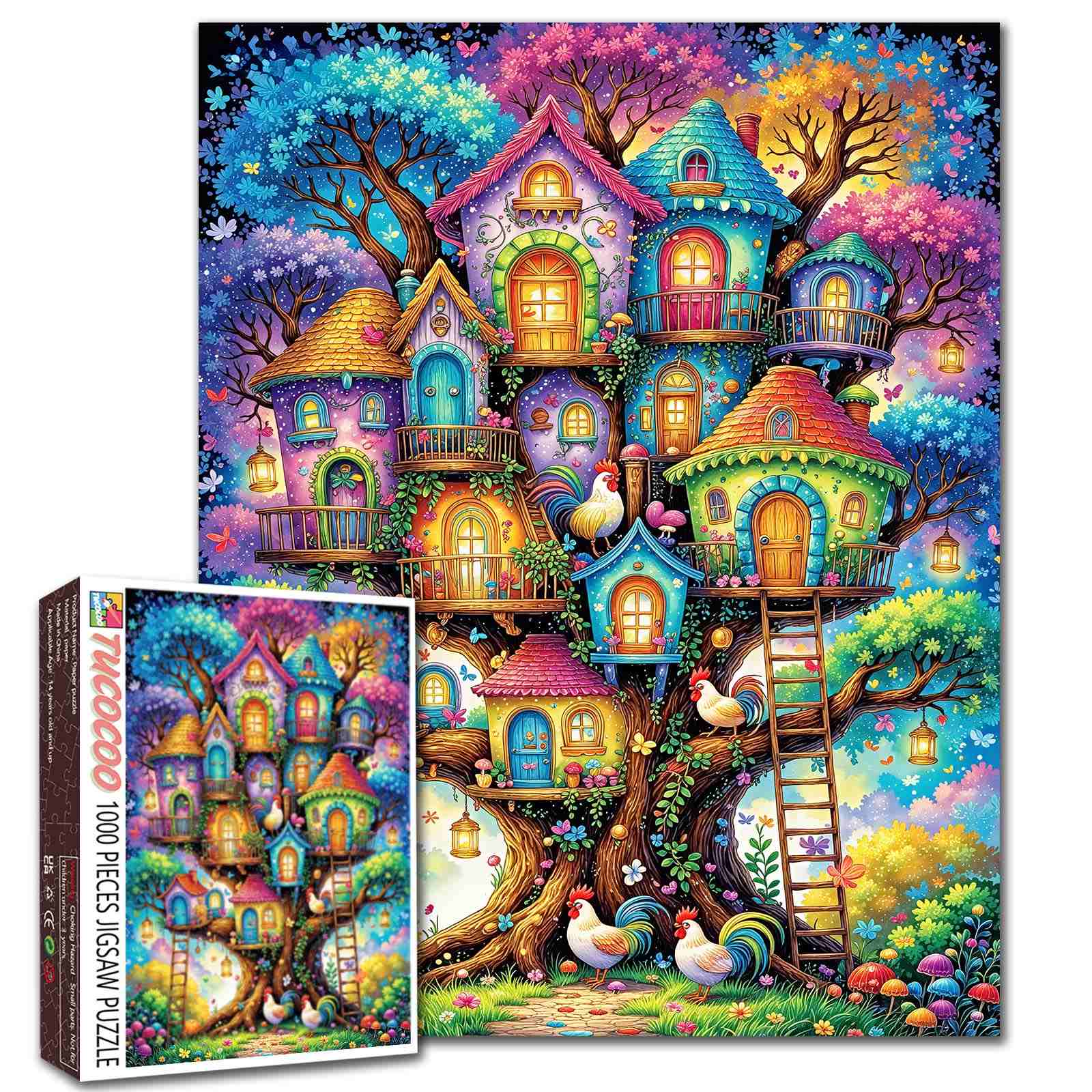 tucocoo-fantasy-treehouse-village-puzzle-1000-teile image 1