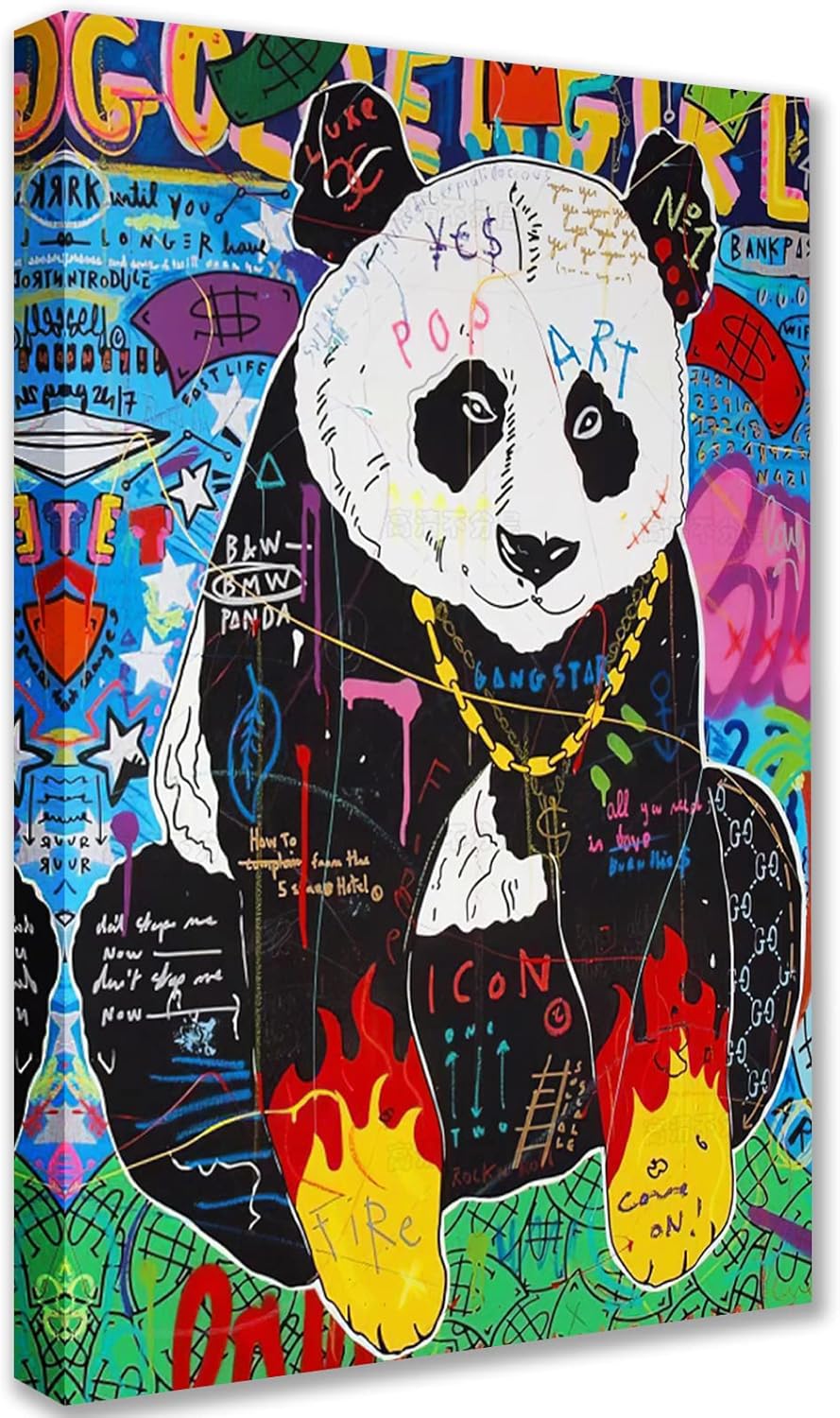 tucocoo-graffiti-panda-leinwandbild-30x40-cm-street-art image 1
