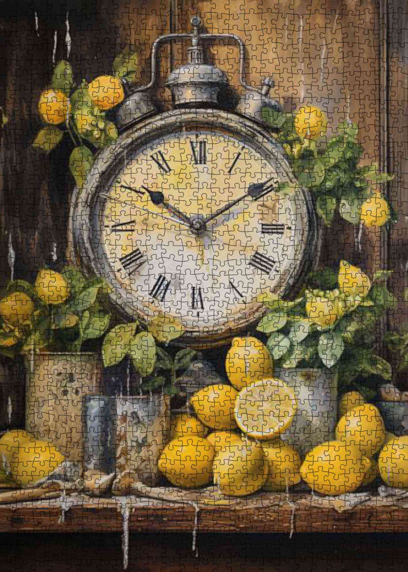 tucocoo-vintage-clock-and-lemons-puzzle-1000-teile-retro image 2