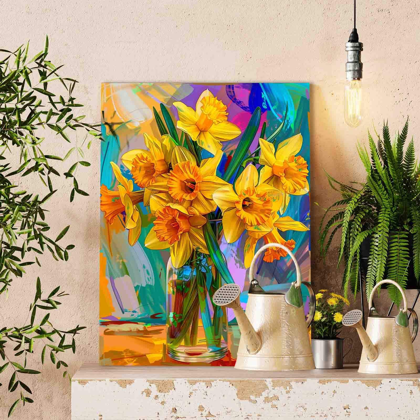 tucocoo-golden-daffodils-in-abstract-vase-malen-nach-zahlen-40x50-ohne-rahmen image 2