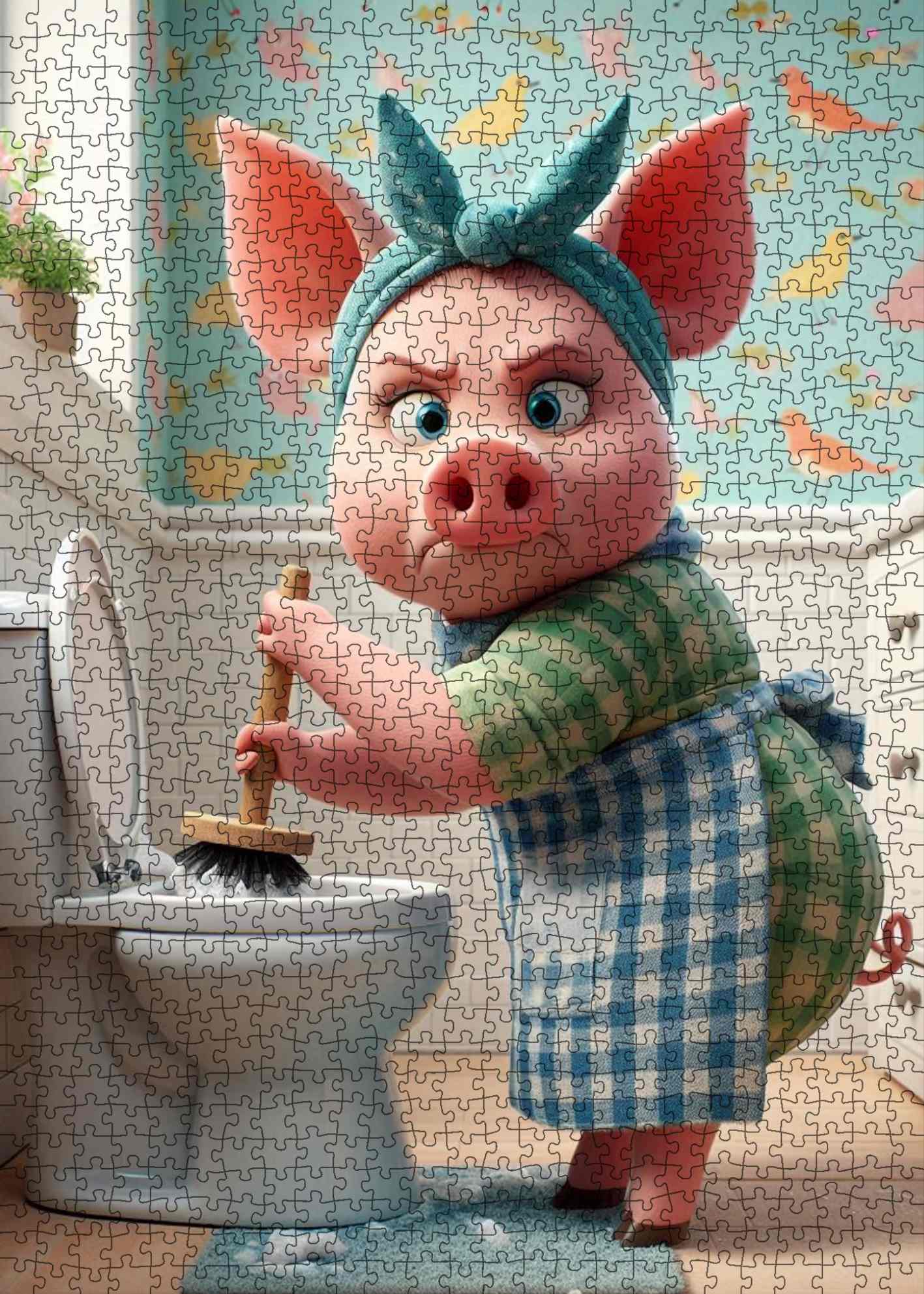 tucocoo-piglet-bathroom-puzzle-1000-teile-ferkel image 2