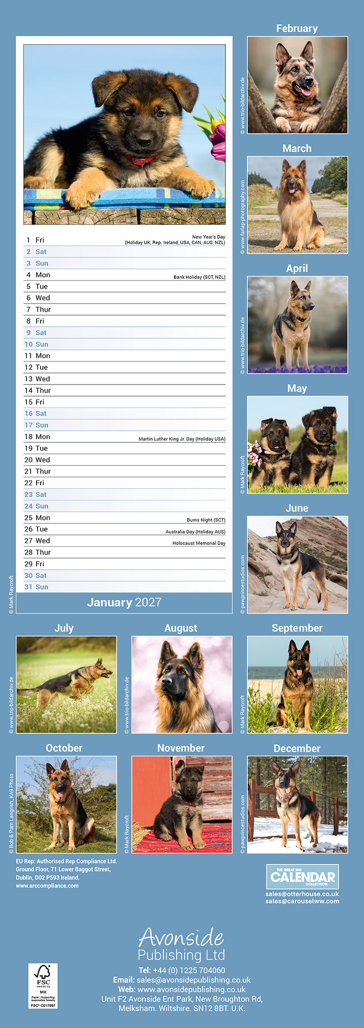 otter-house-german-shepherd-slim-kalender-2027-schmal image 2