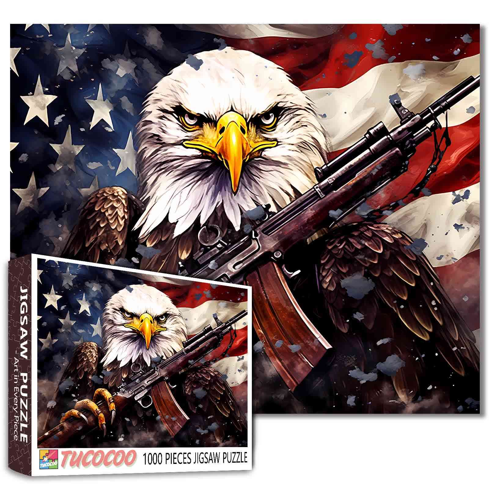 tucocoo-patriotic-eagle-warrior-puzzle-1000-teile-adler image 1