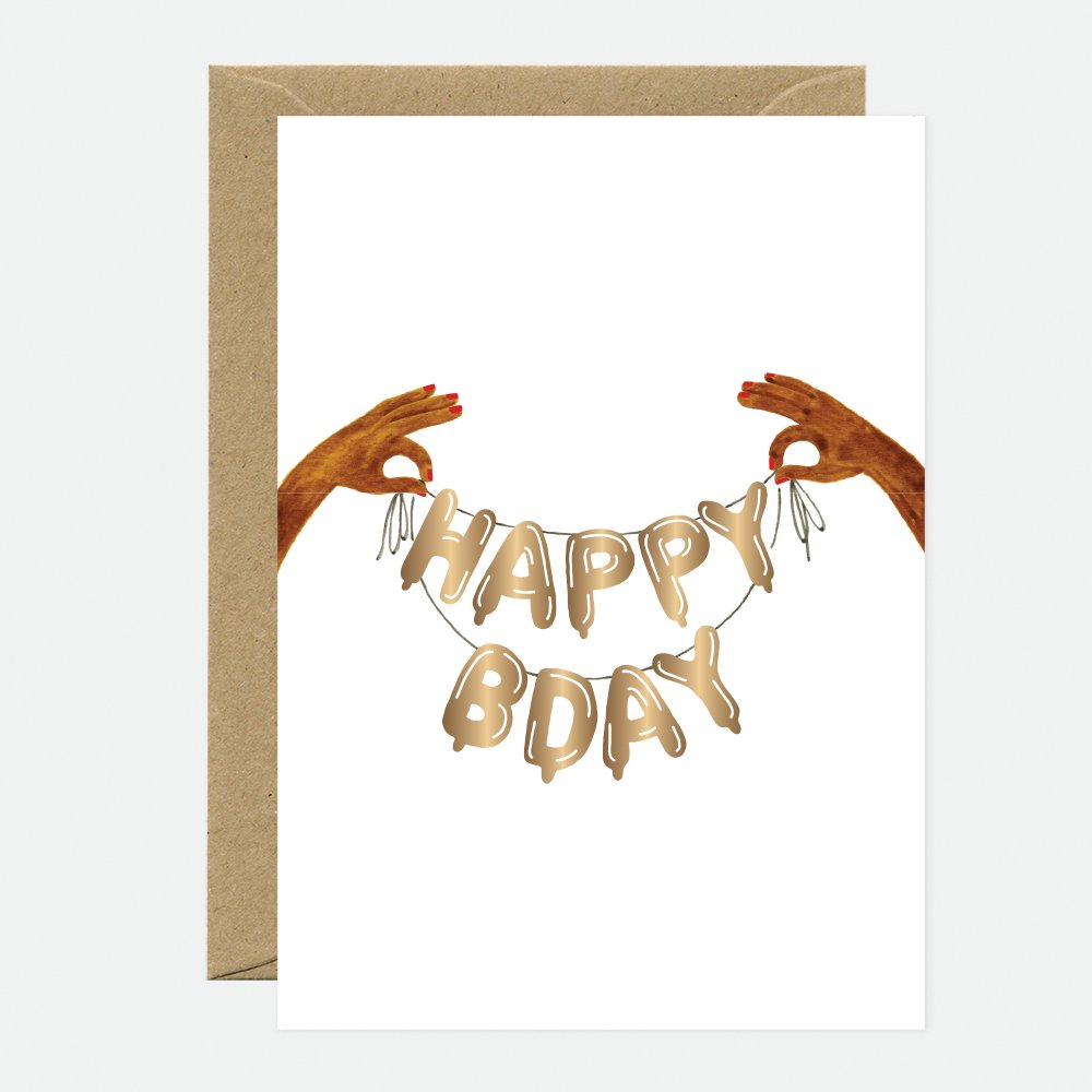 all-the-ways-to-say-ballons-geburtstagskarte-goldfolie-a6 image 1