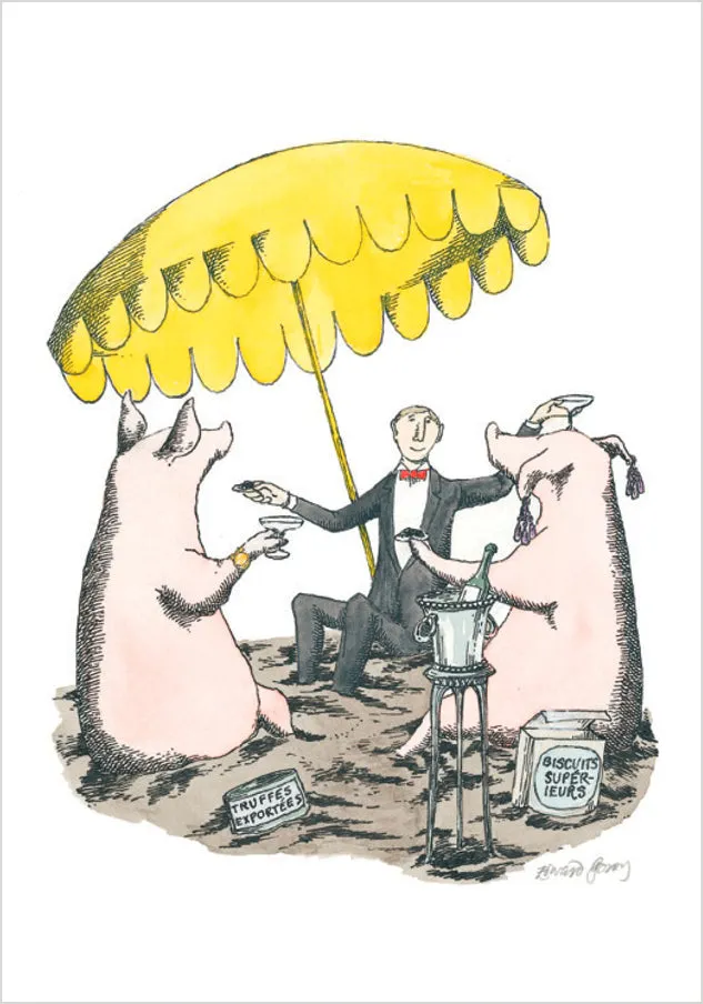 pomegranate-birthday-cards-edward-gorey-pigs-geburtstagskarte image 1