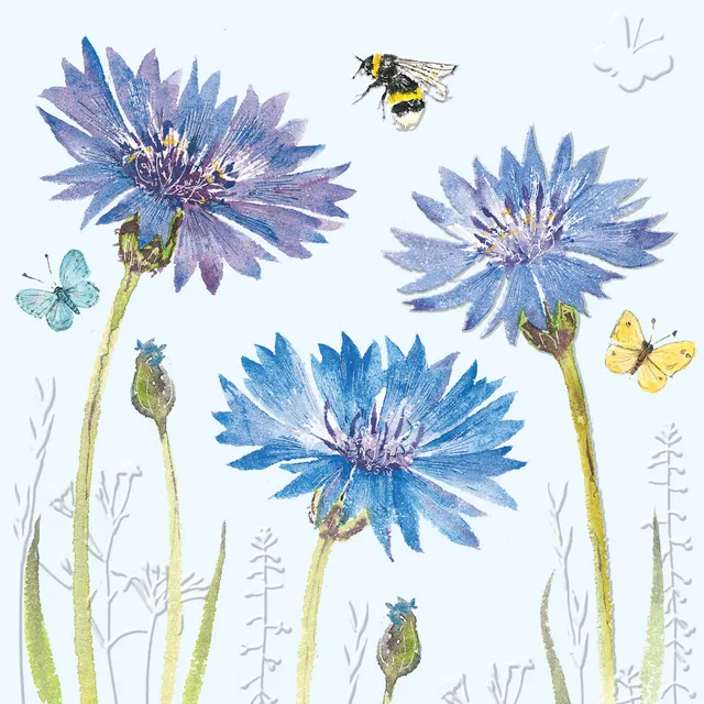 otter-house-beautiful-blooms-cornflowers-blumenkarte-biene image 1