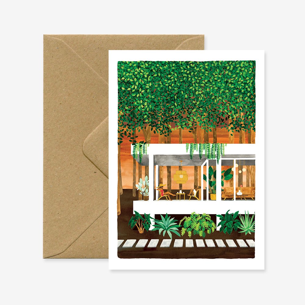 all-the-ways-to-say-house-in-the-woods-gru-karte-a6-wald image 1