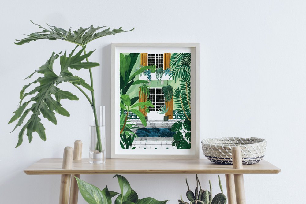 all-the-ways-to-say-riad-poster-aquarell-pool-50x70 image 2