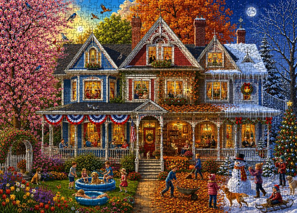 tucocoo-four-seasons-family-home-puzzle-1000-teile-haus image 2