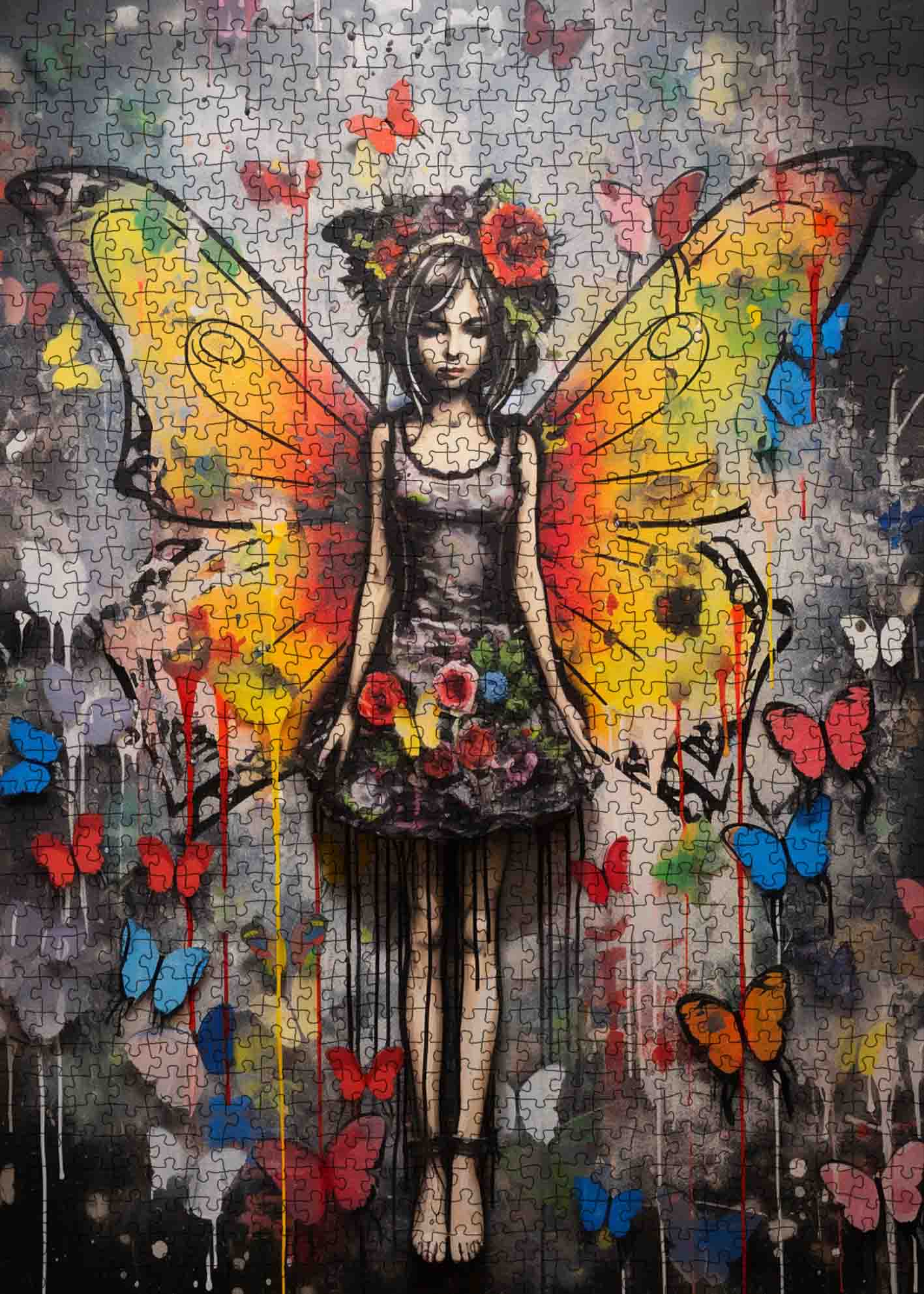 tucocoo-butterfly-girl-puzzle-1000-teile-graffiti image 2