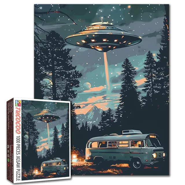 tucocoo-ufo-night-encounter-forest-camper-puzzle-1000-teile image 1