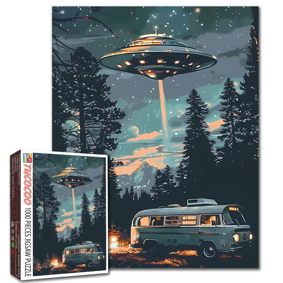 tucocoo-ufo-night-encounter-forest-camper-puzzle-1000-teile image 1