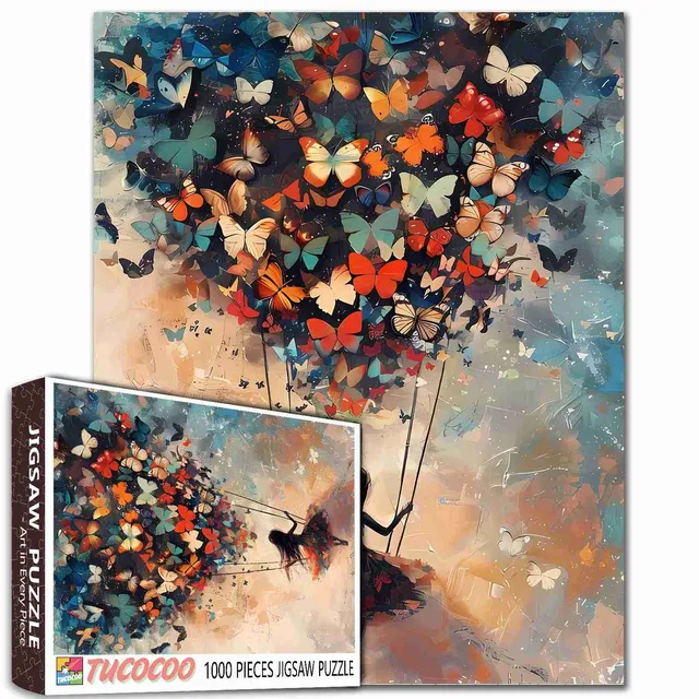 tucocoo-girl-with-butterfly-balloons-puzzle-1000-teile image 1